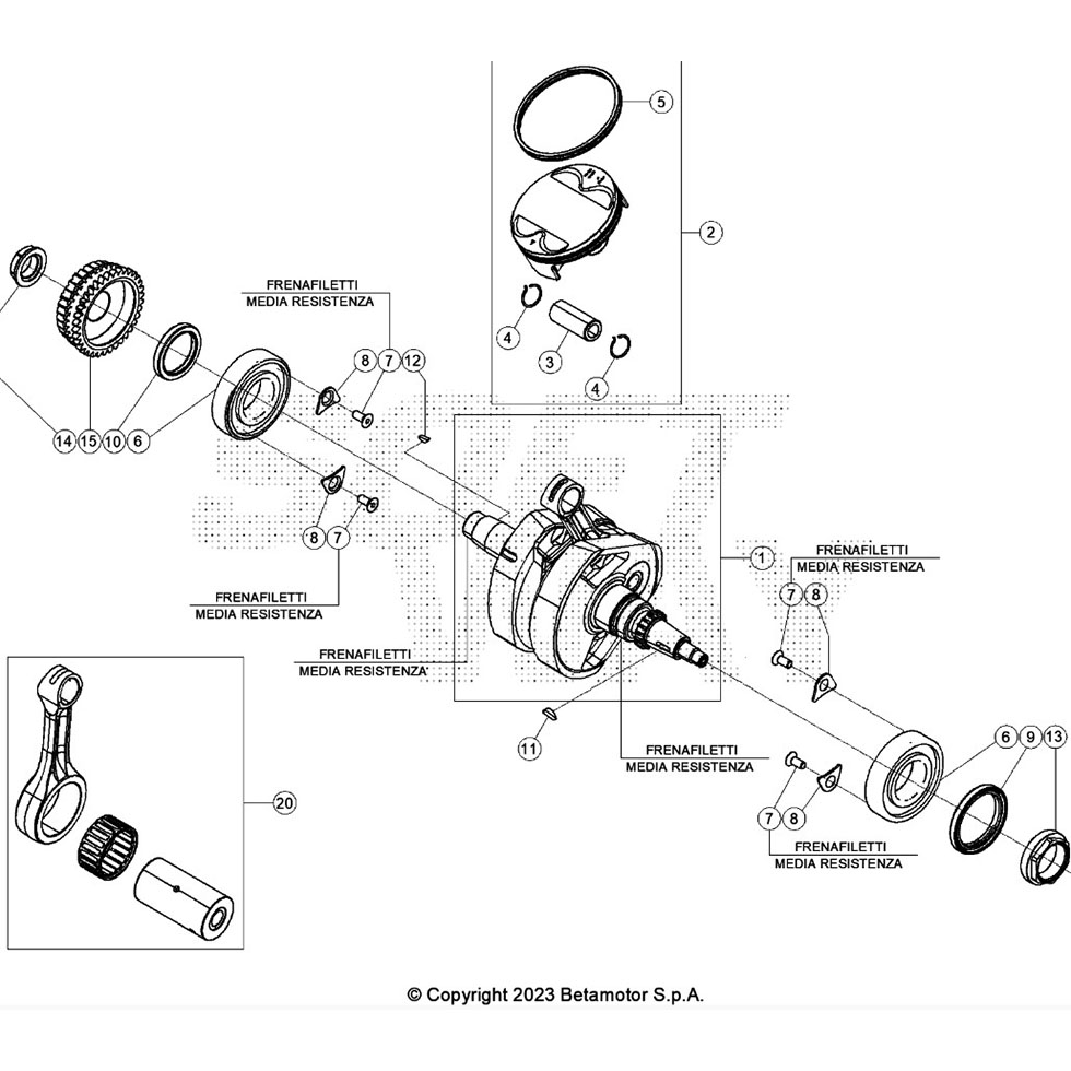 Beta RX450 24 Kurbelwelle/Kolben/Ausgleichswelle 2 Ersatzteile Beta RX450 24 Kurbelwelle/Kolben/Ausgleichswelle 2 Ersatzteile